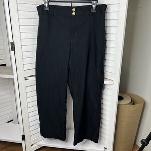 Chicos Women's Straight Leg Cropped Pants Cuffed Or Uncuffed Black Sz 2-Lg‎ 12